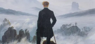 A obra "Caminhante sobre o mar de névoa", pintura a óleo de 1818 do artista alemão Caspar David Friedrich