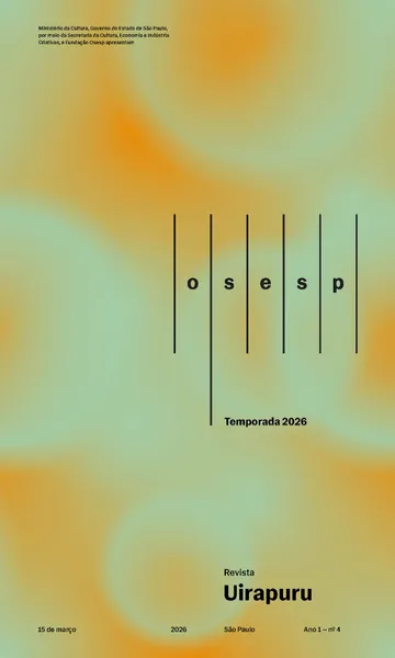 Capa da Revista Uirapuru Ano 1 — nº 4, com elementos gráficos arredondados na cor laranja aplicados sobre um fundo verde. A logo da Osesp se sobressai.