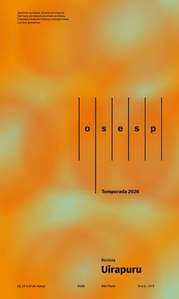 Capa da Revista Uirapuru Ano 1 — nº 3, com elementos gráficos arredondados na cor laranja aplicados sobre um fundo verde. A logo da Osesp se sobressai.